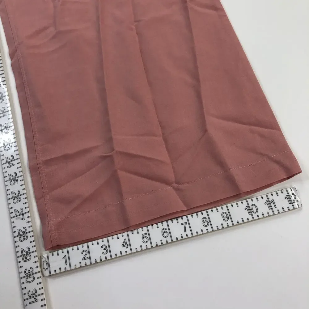 COS EUR 36 (Fit 30W 29L) Linen Cotton High Rise Wide Leg Pants Pink MINT